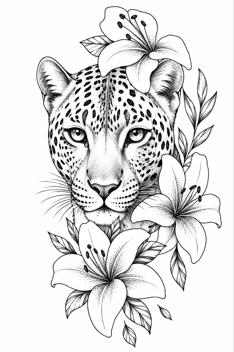 çiçek ve leopar