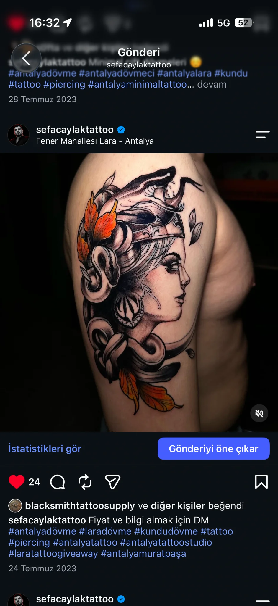 Sefa Caylak Tattoo Piercing çalışması 7