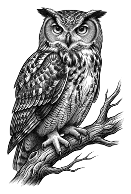 Baykuş — hayvan dövmeleri